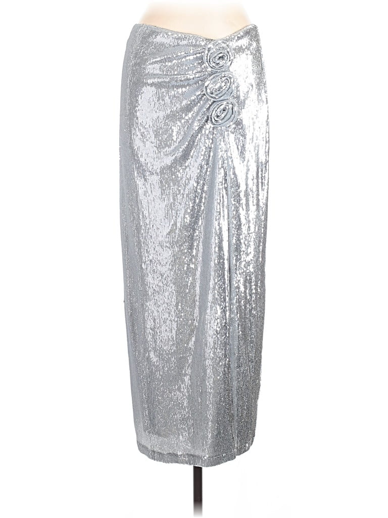 Avec Les Filles Formal Skirt In Silver