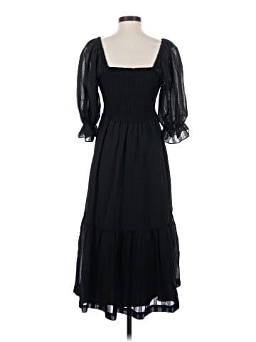 Madewell Lucie Elbow-Sleeve Smocked Midi Dress (view 2)