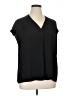 Maison d' Amelie 100% Polyester Black Short Sleeve Blouse Size XL - photo 1
