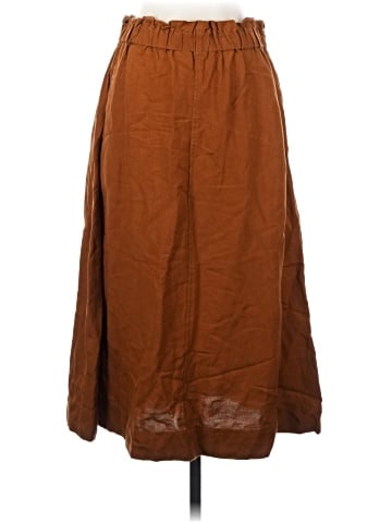 Madewell Linen-Blend Button-Front Pull-On Midi Skirt (view 2)