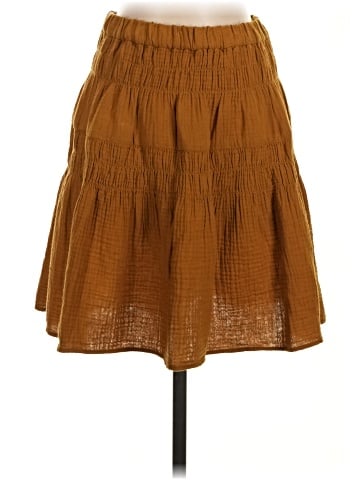 Madewell Double-Gauze Smocked Mini Skirt (view 1)
