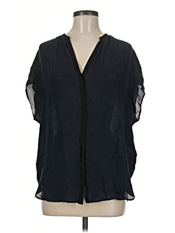Vince. Short Sleeve Silk Top (view 1)