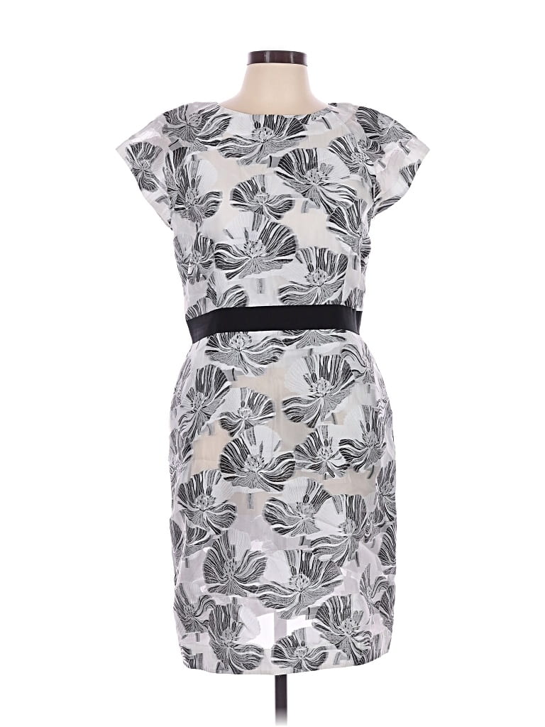 Pre-owned Hilton Hollis Cocktail Dress In Gray