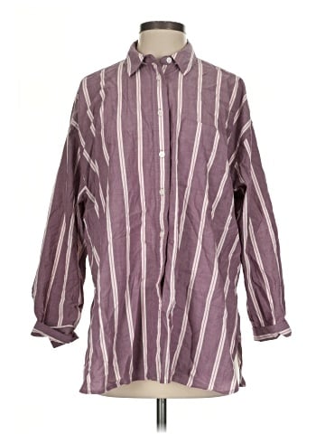 Madewell The Signature Poplin Oversized Shirt in Stripe (view 1)