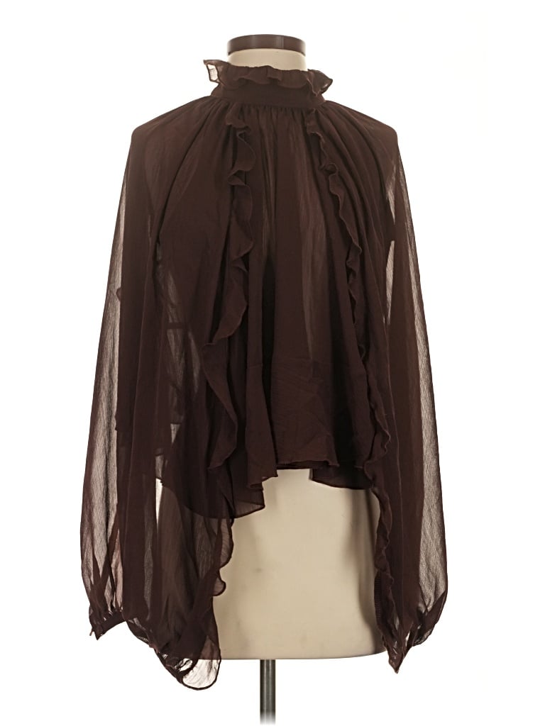 Pre-owned Commense Long Sleeve Blouse In Brown