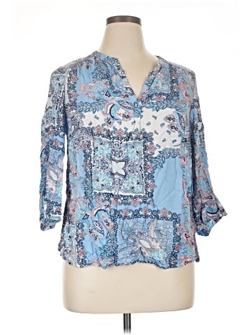 fleur bleue 3/4 Sleeve Blouse (view 1)