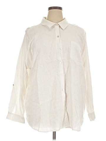 Susan Graver Long Sleeve Button-Down Shirt (view 1)