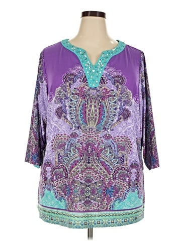 Susan Graver 3/4 Sleeve Blouse (view 1)