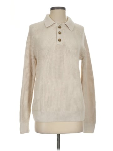 Madewell Cotton-Linen Long-Sleeve Sweater Polo (view 1)