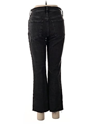 Madewell Kick Out Crop Jeans in Washed Black: Raw Hem Edition (view 2)