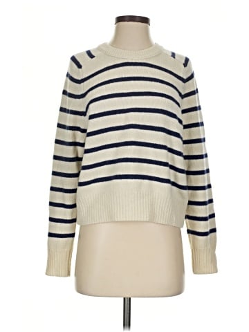 Madewell (Re)sourced Cashmere Crewneck Sweater in Stripe (view 1)