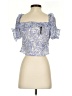 Express 100% Polyester Blue Short Sleeve Blouse Size S - photo 2