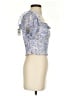 Express 100% Polyester Blue Short Sleeve Blouse Size S - photo 4