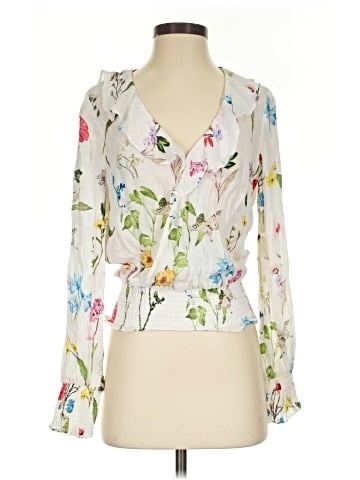 Parker Long Sleeve Silk Top (view 1)