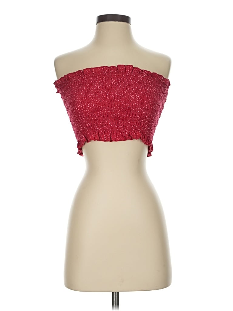 Pre-owned Kendall & Kylie Tube Top Red Strapless Neckline Tops