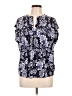 Tahari Blue Short Sleeve Blouse Size L - photo 1