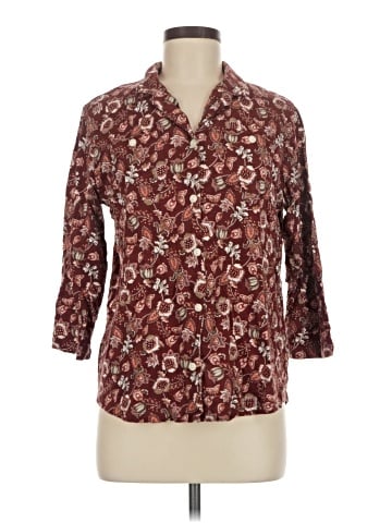 Lands' End 3/4 Sleeve Button-Down Shirt (view 1)