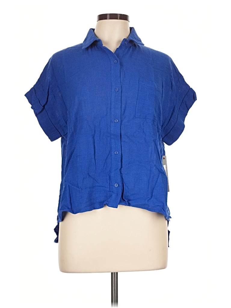 Pre-owned Gilli Short Sleeve Blouse In Blue