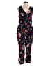 Old Navy 100% Viscose Floral Blue Jumpsuit Size XL - photo 1