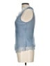 Poleci 100% Polyester Blue Sleeveless Blouse Size 10 - photo 5