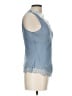 Poleci 100% Polyester Blue Sleeveless Blouse Size 10 - photo 4