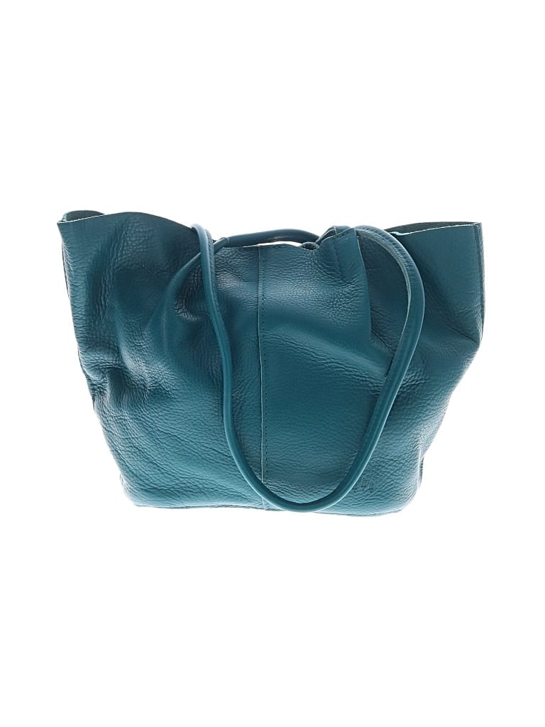Pre-owned Assorted Brands Leather Tote Bag In Teal