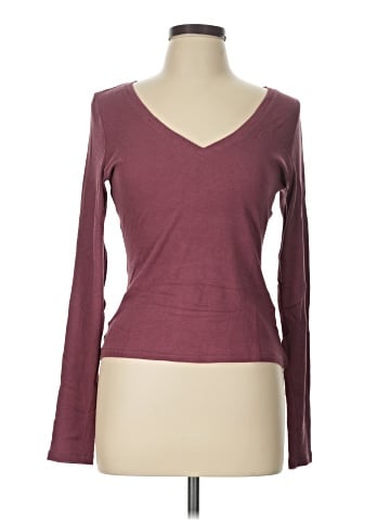 Madewell Brightside Finerib V-Neck Long-Sleeve Tee (view 1)