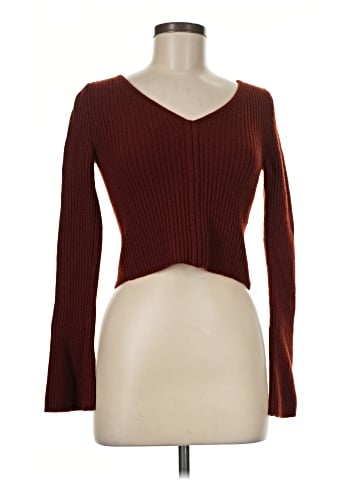 Madewell Ribbed V-Neck Sweater Top in Merino Wool (view 1)