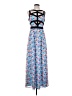 Kenar 100% Polyester Graphic Blue Casual Dress Size S - photo 1