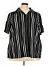 Maggie Barnes Stripes Black Short Sleeve Blouse Size 3X - photo 1
