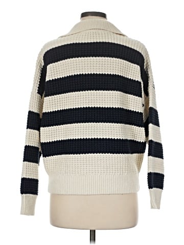 Madewell Waffle-Knit Henley Sweater in Stripe (view 2)