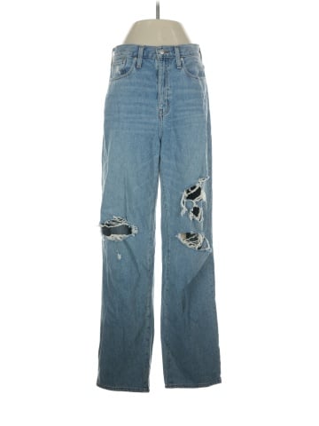 Madewell Baggy Straight Jeans in Earlhurst Wash: Ripped Edition (view 1)