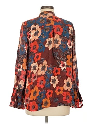 Elie Tahari Long Sleeve Silk Top (view 2)