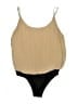 Double Zero 100% Polyester Tan Bodysuit Size S - photo 1