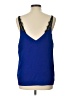 Express 100% Polyester Blue Sleeveless Blouse Size L - photo 2