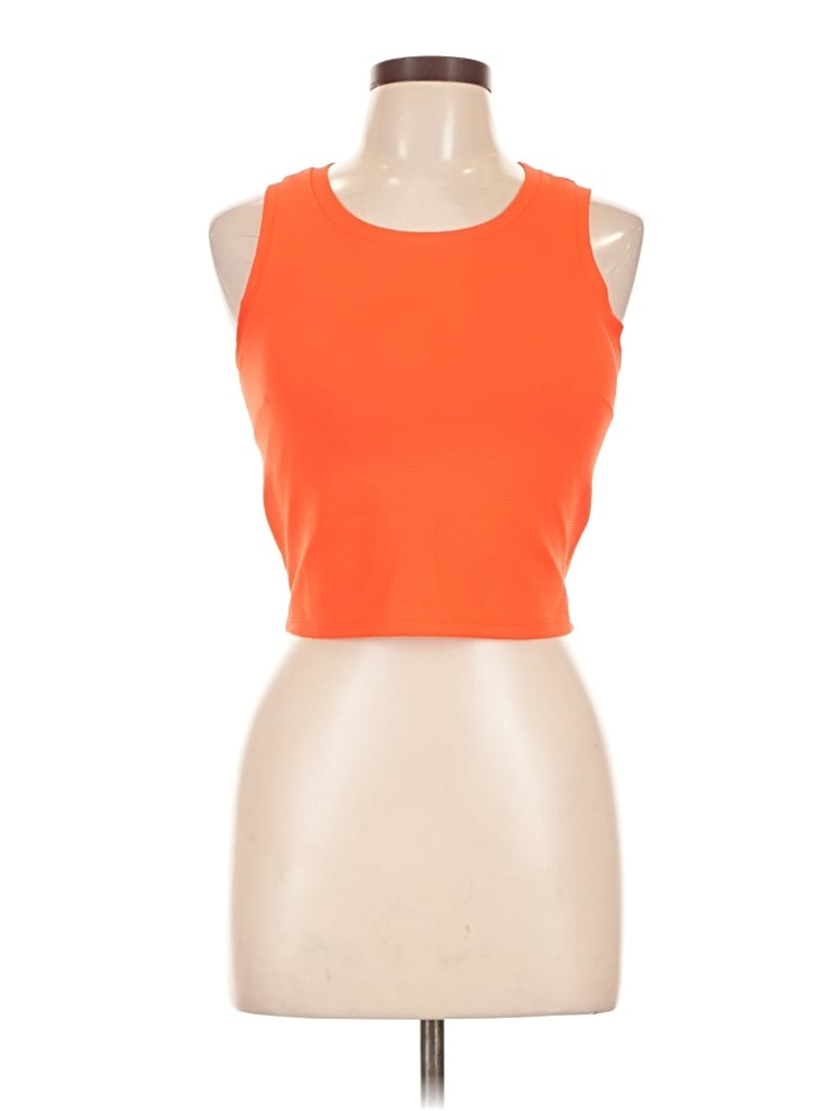 Pre-owned Move Theology Tank Top Orange Halter Neckline Tops