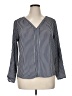 Zara Basic Stripes Gray Long Sleeve Blouse Size XL - photo 1