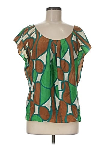 Diane von Furstenberg Short Sleeve Silk Top (view 1)