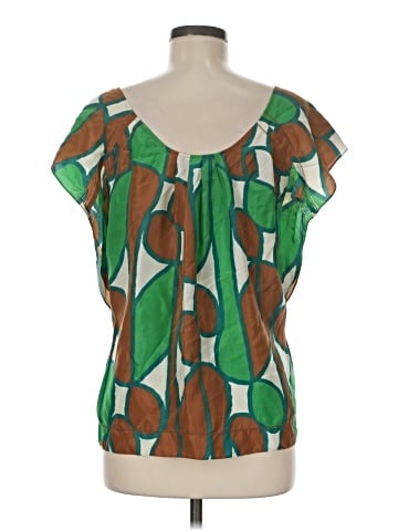 Diane von Furstenberg Short Sleeve Silk Top (view 2)