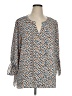 Chaus 100% Polyester Blue 3/4 Sleeve Blouse Size XL - photo 1