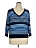 Ann Taylor LOFT Outlet 100% Cotton Stripes Blue Pullover Sweater Size XL - photo 1