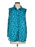 Elle 100% Polyester Teal Sleeveless Blouse Size XL - photo 1
