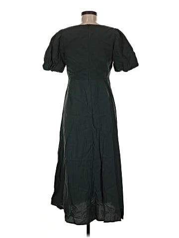 Madewell Poplin Cutout Puff-Sleeve Midi Dress (view 2)