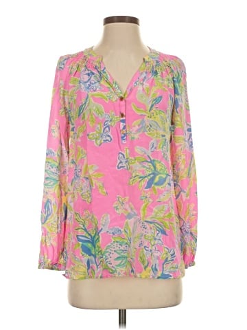 Lilly Pulitzer 3/4 Sleeve Silk Top (view 1)