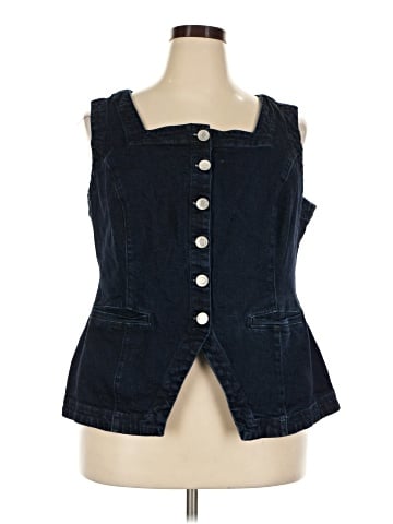 ELOQUII Denim Vest (view 1)