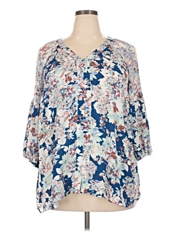 Rose + Olive 3/4 Sleeve Blouse (view 1)