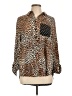 Chico's 100% Polyester Animal Print Brown Long Sleeve Blouse Size Lg (2) - photo 1