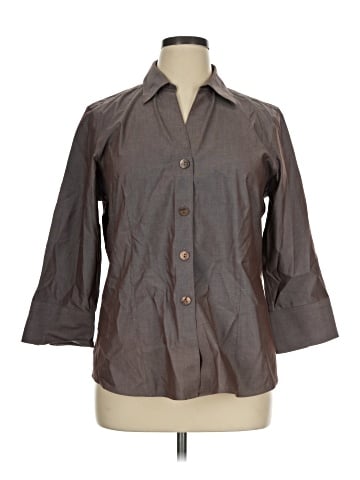 Foxcroft 3/4 Sleeve Button-Down Shirt (view 1)