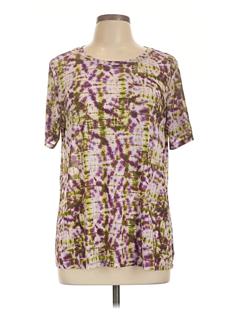 Pre-owned Logo Layers Short Sleeve Blouse In Purple