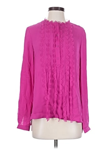 Elie Tahari Long Sleeve Silk Top (view 1)